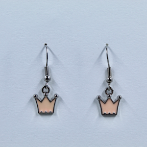 Blushing Princess Crown Drop Earrings