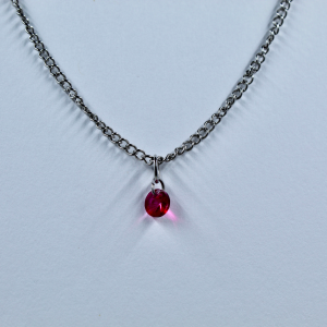 Petite Gem Drop Silver Chain Necklace