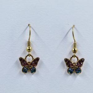 Gemstone Flutter Rhinestone Drop Earrings
