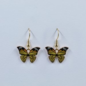 Golden Winged Drop Earrings