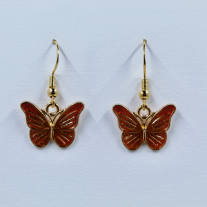 Golden Monarch Dangle Earrings