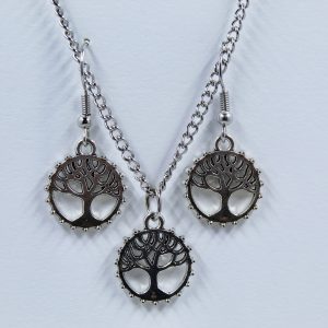Silver Tree of Life Jewelry Set (Necklace & Earrings)